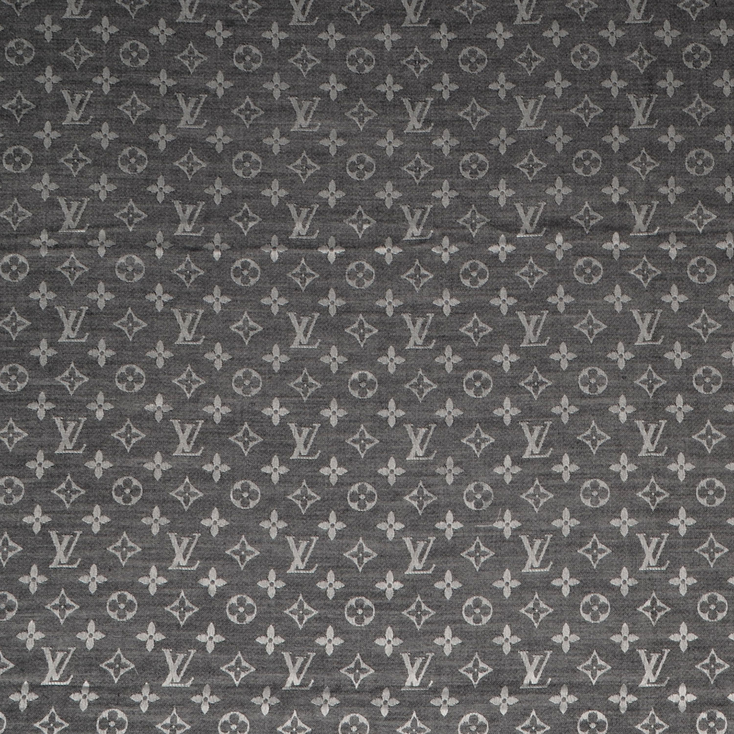 Louis Vuitton Silk Wool Monogram Denim Shawl Black 1 of 5