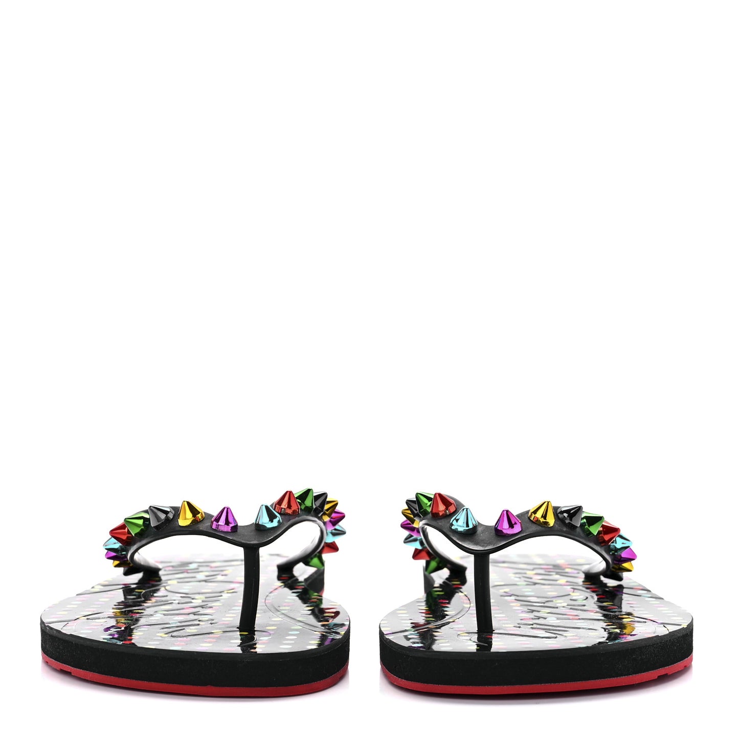 Rubber Spike Loubi Donna Flip Flop 38 Black Multicolor