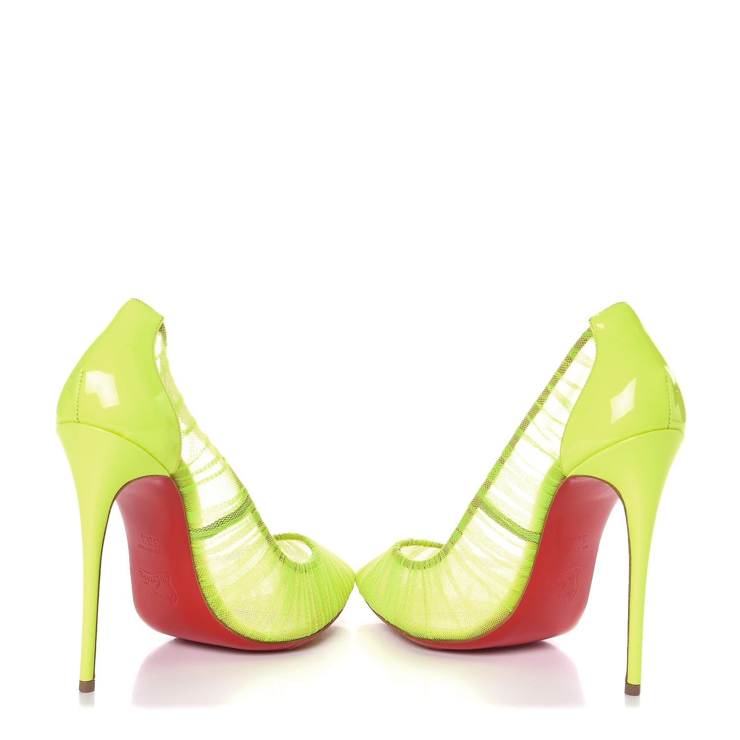 Christian Louboutin Chiffon Follies Draperia 120 Pumps 38.5 Neon 5 of 9
