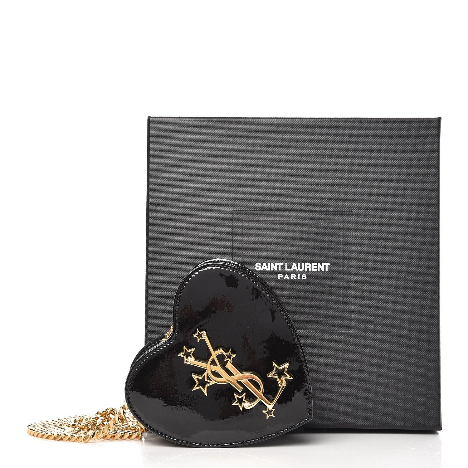 Saint Laurent Patent Small Love Heart Chain Bag Black 8 of 8
