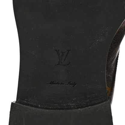 Louis Vuitton Calfskin Monogram Wonderland Flat Ranger Boots 38.5 Black 6 of 12
