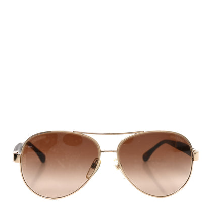 Chanel Lambskin Quilted CC 4195-Q Sunglasses Gold 2 of 7