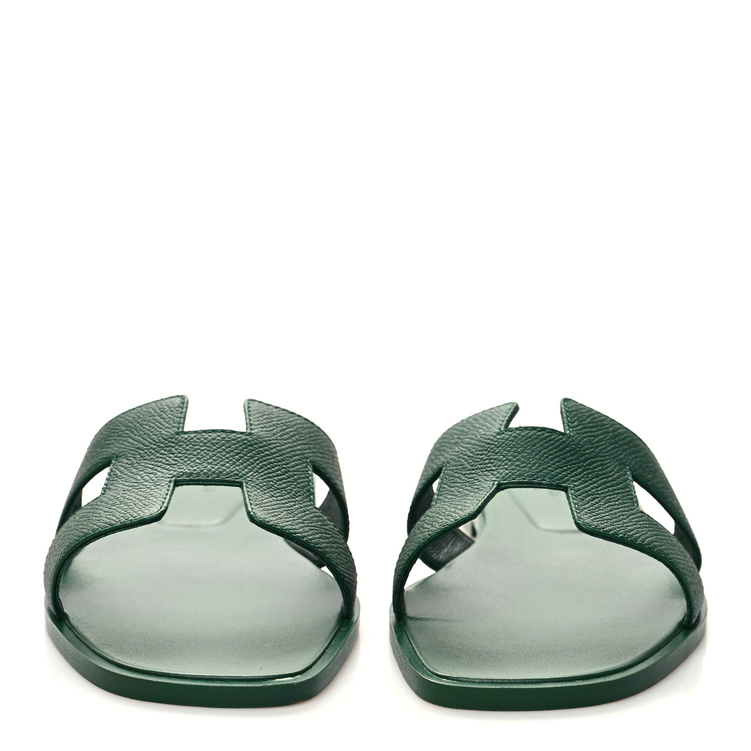 Hermes Epsom Oran Sandals 38.5 Vert Cactus 2 of 9