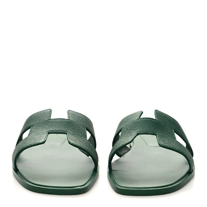 Hermes Epsom Oran Sandals 38.5 Vert Cactus 2 of 9