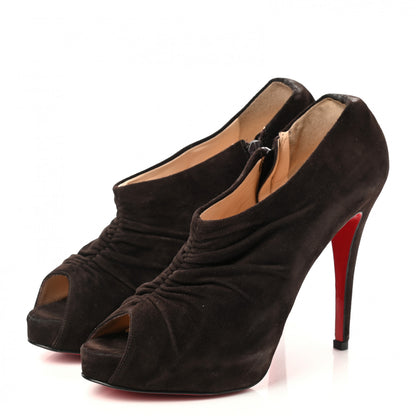 Christian Louboutin Suede Treopli 120 Booties 38.5 Moka 3 of 8