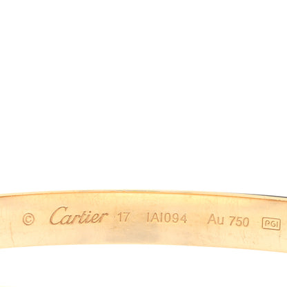 Cartier 18K Yellow Gold LOVE Bracelet 17 3 of 9