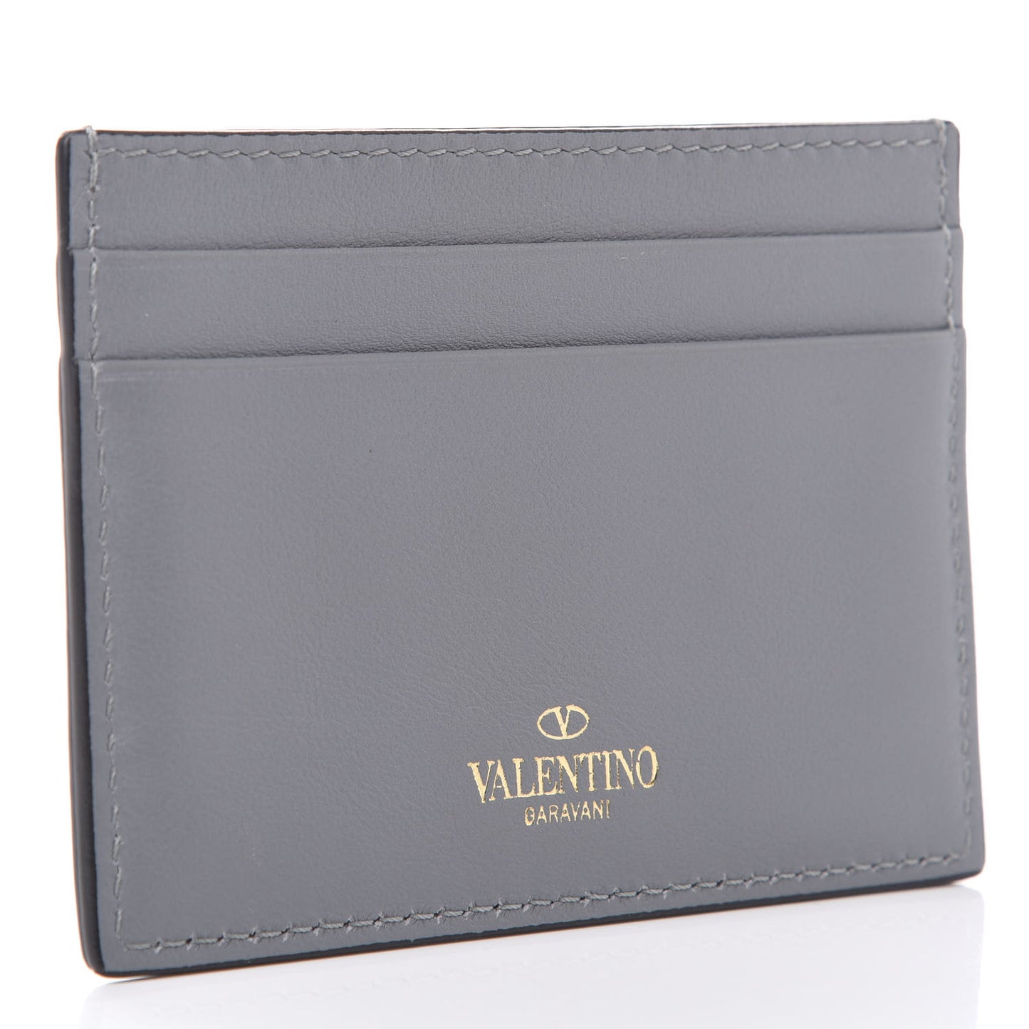 Vitello Rockstud Card Holder Grey