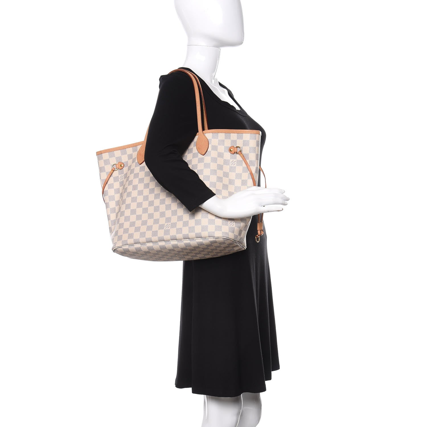 Louis Vuitton Damier Azur Neo Neverfull MM Rose Ballerine 2 of 14