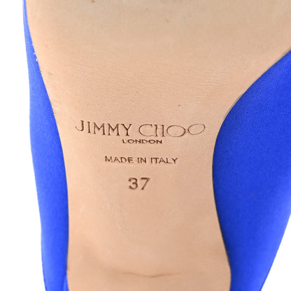 Jimmy Choo Satin Crystal Bing 85 Pumps 37 Ultraviolet 7 of 9