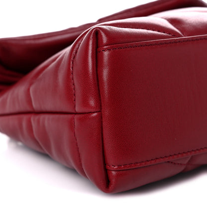 Saint Laurent Lambskin Quilted Toy Loulou Puffer Monogram Chain Satchel Red 8 of 9