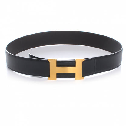 Hermes Mens Leather Reversible Constance H Belt 90 Noir Chocolate 1 of 6