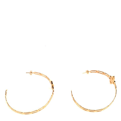 Louis Vuitton Swarovski Crystal Flower Power Hoop Earrings Gold 1 of 6