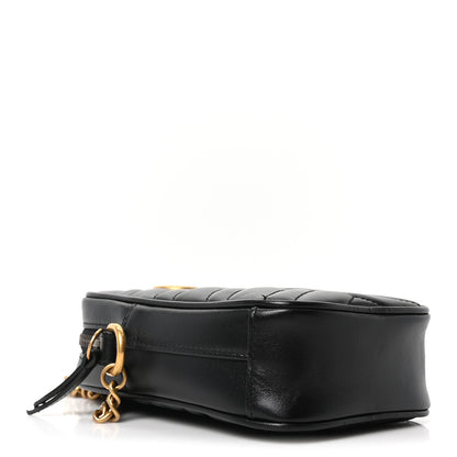 Gucci Calfskin Matelasse Mini GG Marmont Crossbody Bag Black 4 of 9