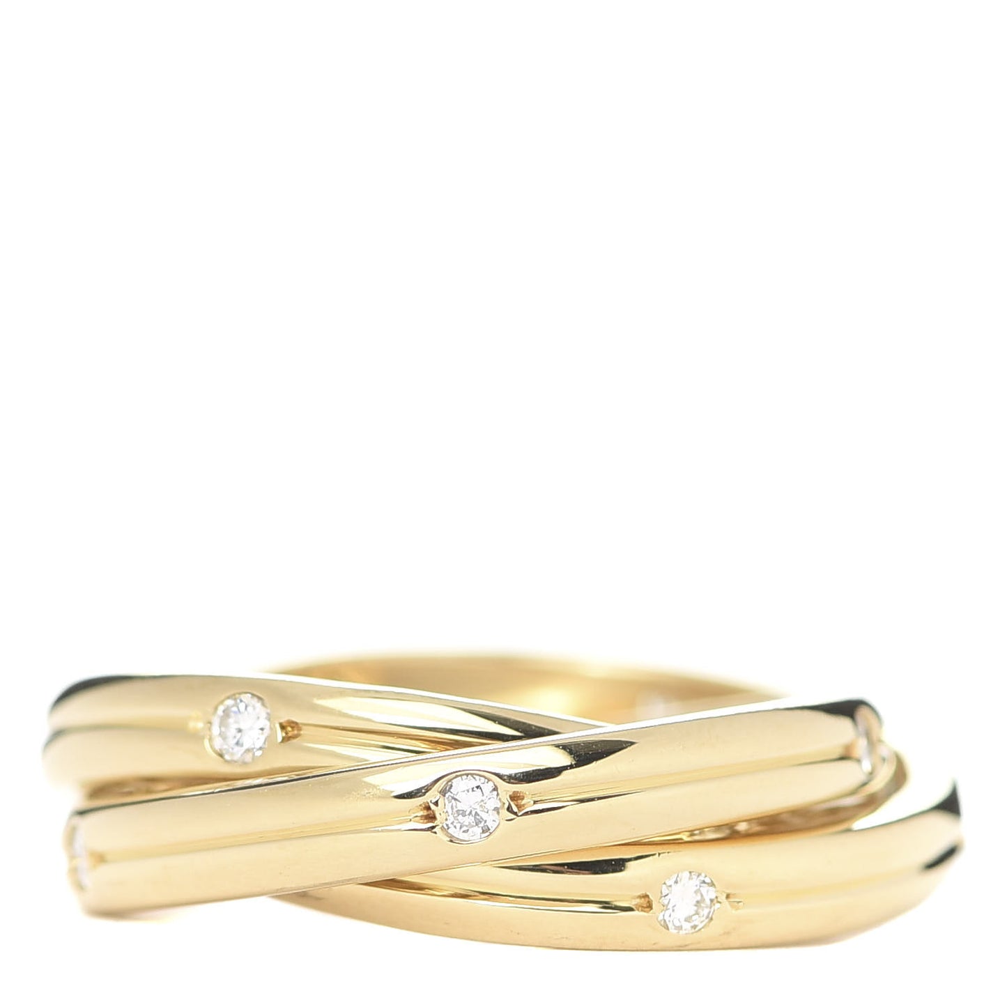 18K Yellow Gold Diamond Constellation Trinity Ring 50 5.25