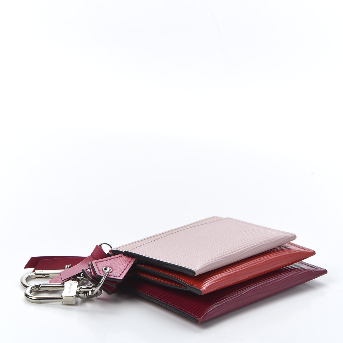 Epi Trio Card Case Wallet Rose Ballerine Rouge Fuchsia