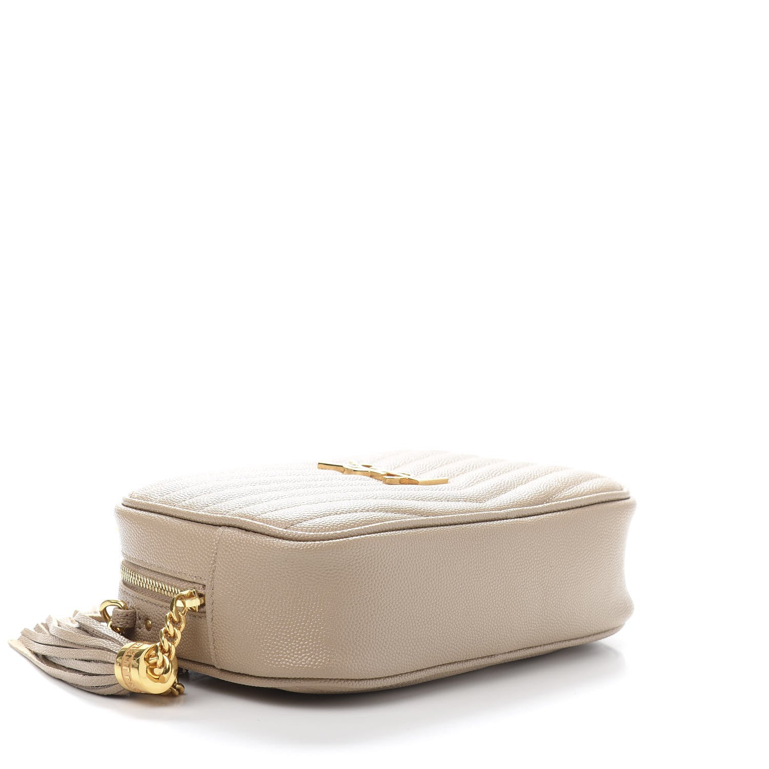 Saint Laurent Grain De Poudre Matelasse Monogram Mini Lou Camera Bag Dark Beige 4 of 11