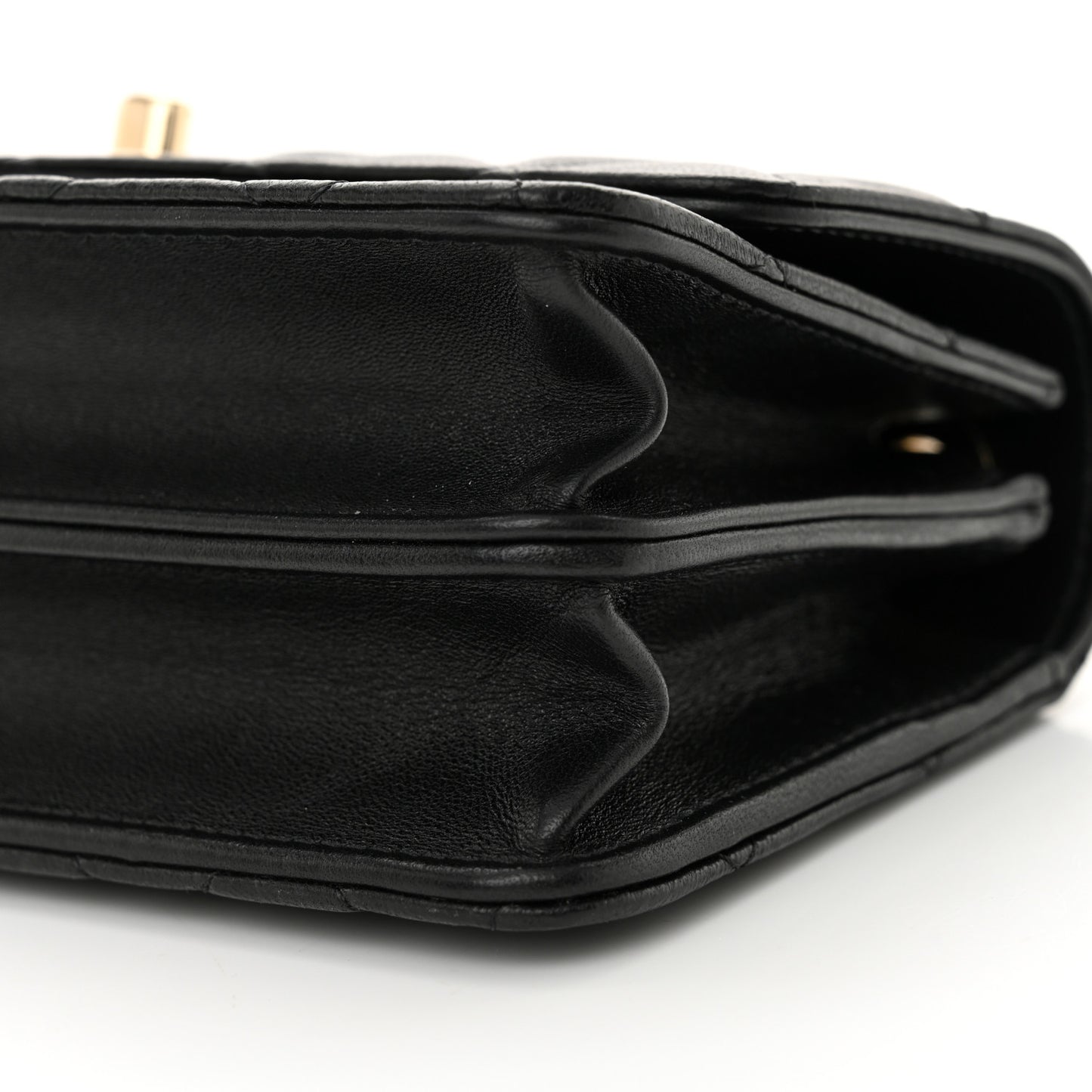 Lambskin Quilted Trendy CC Dual Handle Clutch With Chain Black