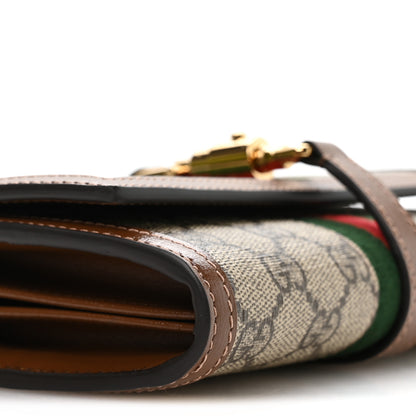 Gucci GG Supreme Monogram Azalea Calfskin Web Jackie 1961 Chain Wallet Beige Ebony Brown Sugar 9 of 11