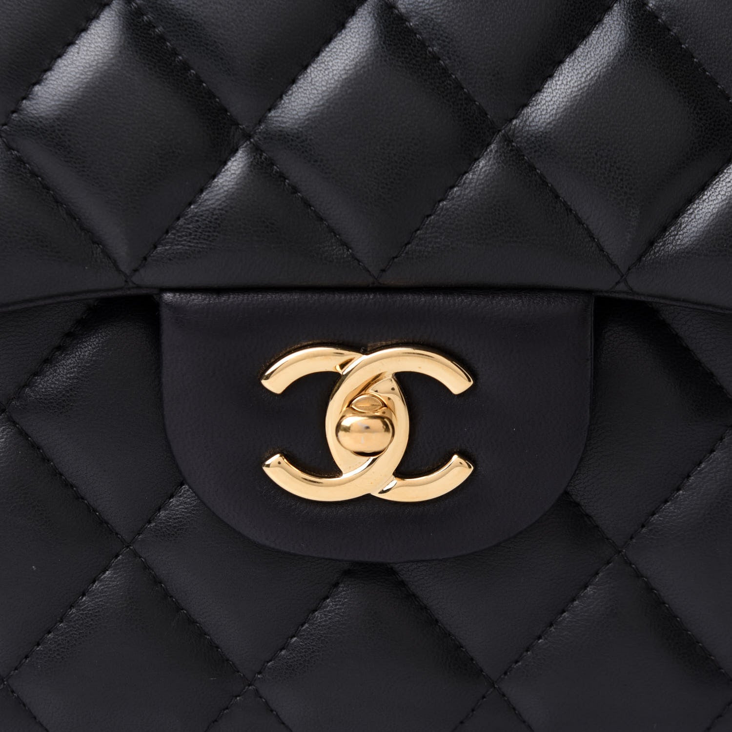 Chanel Lambskin Quilted Jumbo Double Flap Black 10 of 12