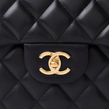 Chanel Lambskin Quilted Jumbo Double Flap Black 10 of 12