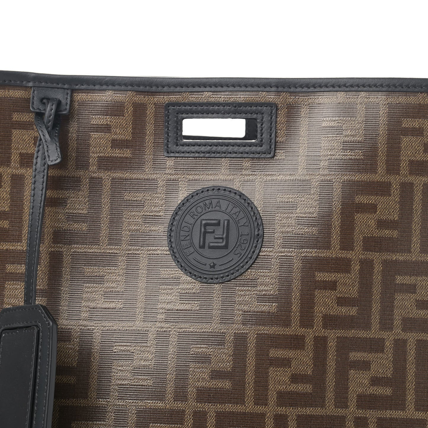 Glazed Fabric Vitello Century FF 1974 Stamp Patch Medium Peekaboo Defender Cover Mogano Panna Black