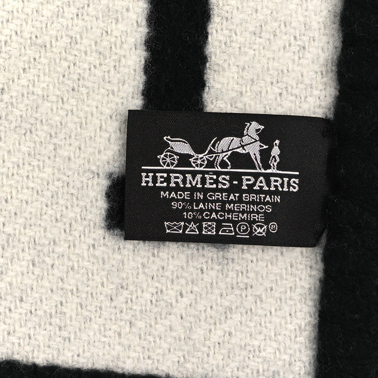 Wool Cashmere Avalon III Blanket Ecru Black