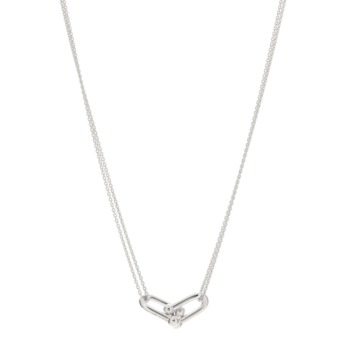 Sterling Silver Double HardWear Link Pendant Necklace