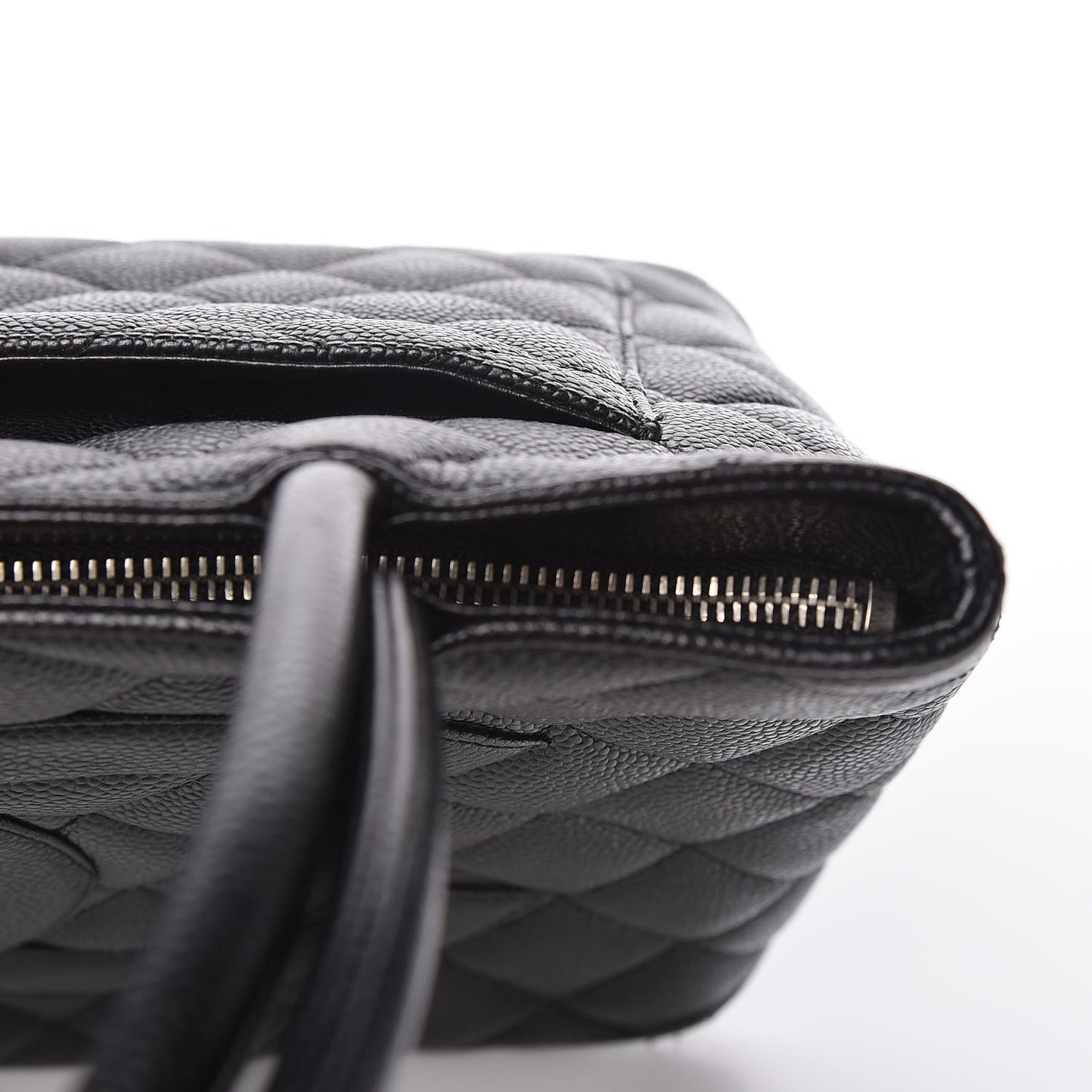 Caviar Quilted Medallion Tote Black