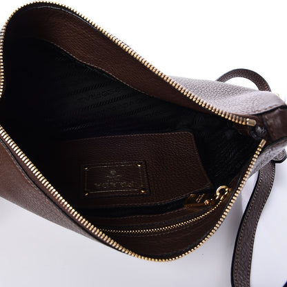 Prada Vitello Daino Zippered Crossbody Bag Bruciato 5 of 10