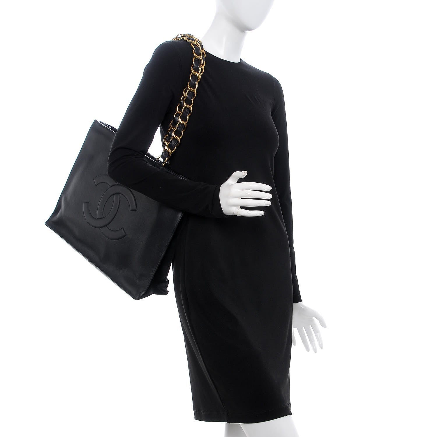 Chanel Lambskin CC Tote Black 2 of 7