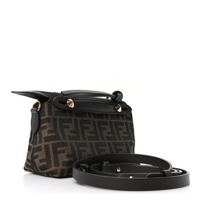Fendi Vitello Grace Jacquard FF Mini By The Way Boston Bag Tobacco Moro Ebano 3 of 11