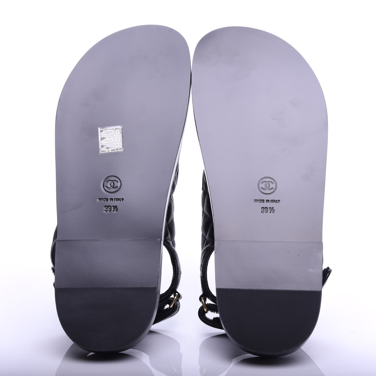 Grained Calfskin Velcro Dad Sandals 39.5 Black