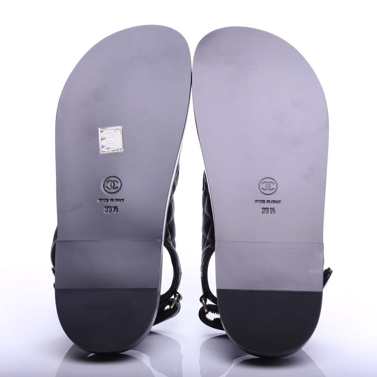Chanel Grained Calfskin Velcro Dad Sandals 39.5 Black 6 of 11