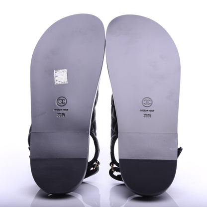 Chanel Grained Calfskin Velcro Dad Sandals 39.5 Black 6 of 11