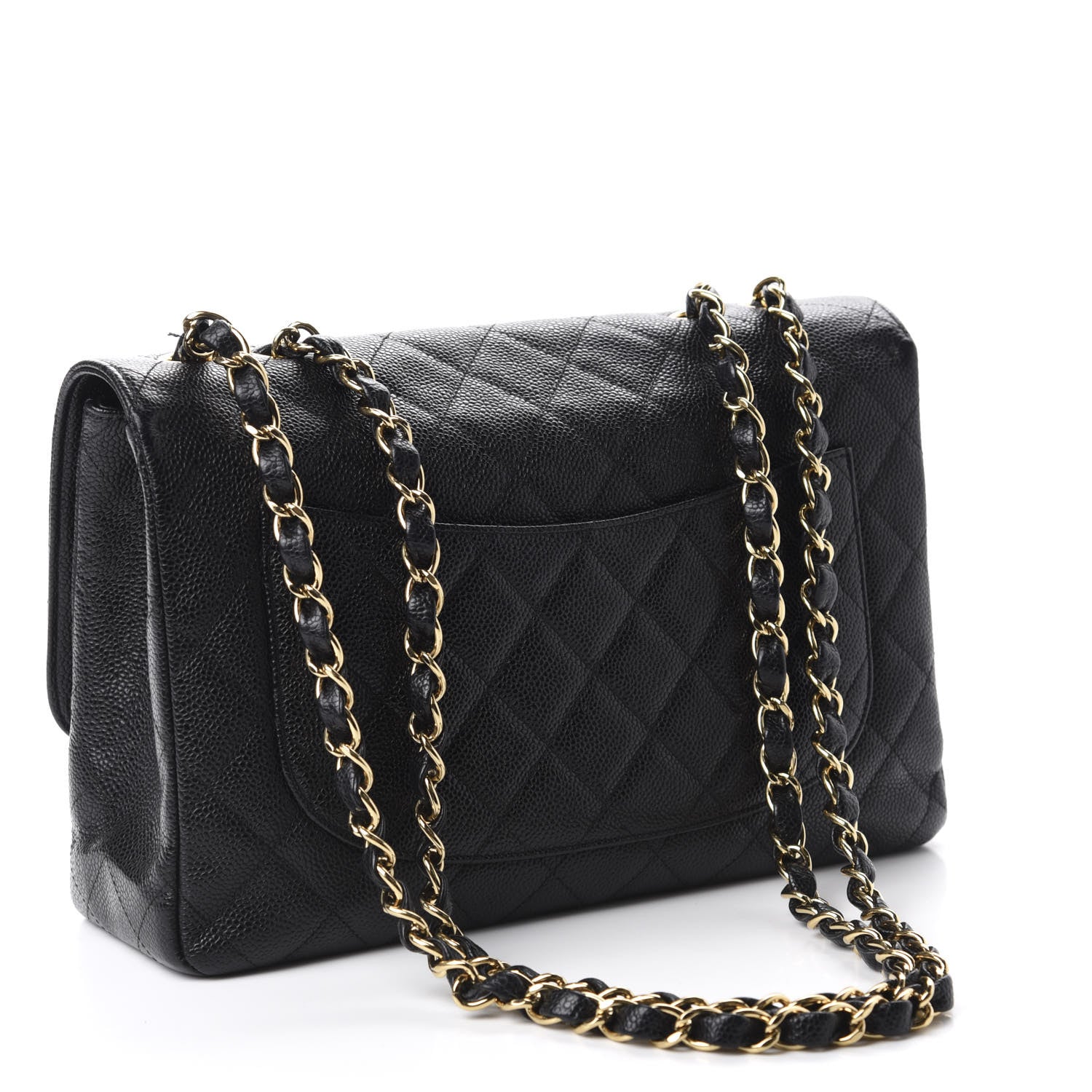 Chanel Caviar Quilted Jumbo Single Flap Black 3 of 12