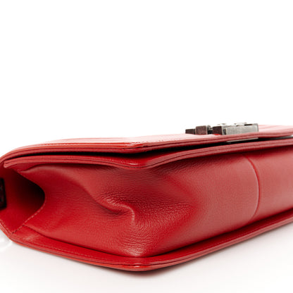 Chanel Goatskin Quilted Patent Medium Duo Boy Flap Red 10 of 10