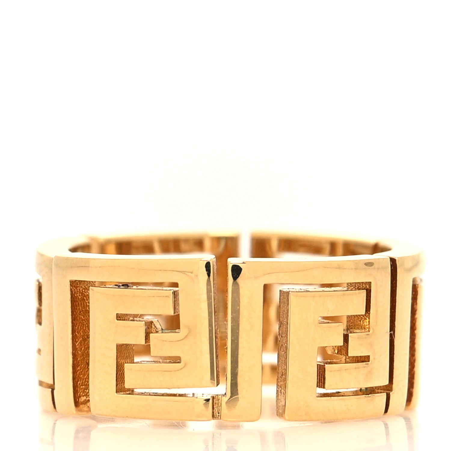 Fendi X VERSACE Metal Fendace O'Lock Ring M Gold 3 of 5