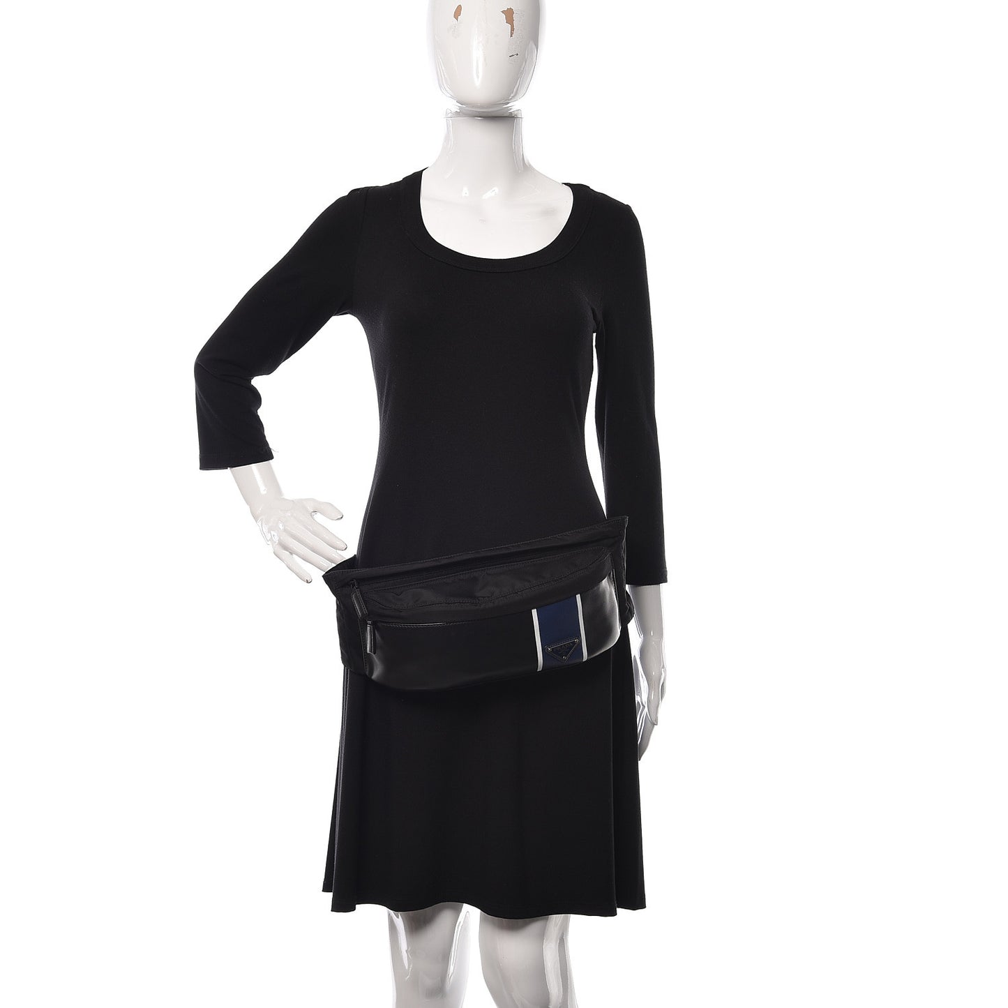Tessuto Nylon Vitello Belt Bag Black Bleuette