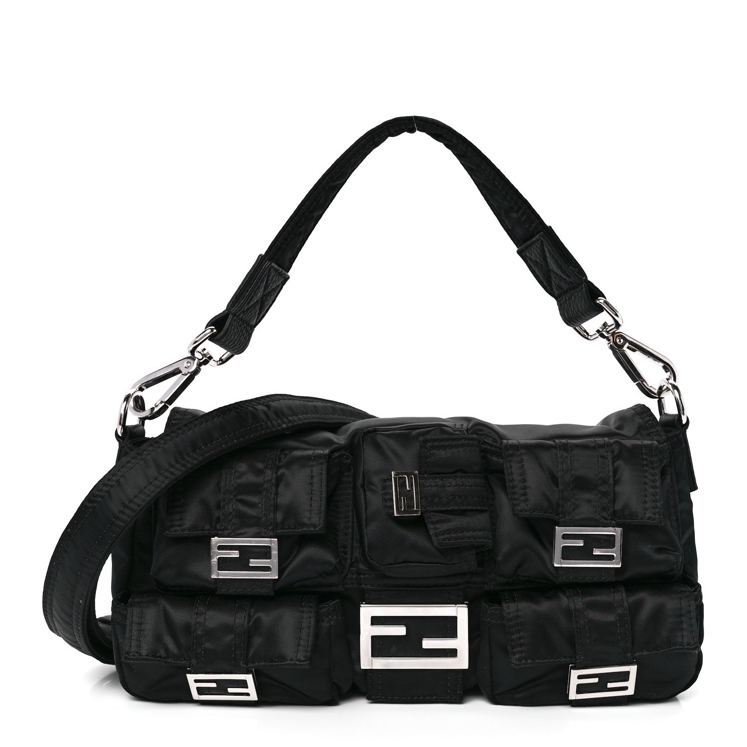 Fendi Econyl Cuoio Romano Multipocket Baguette Black 1 of 13