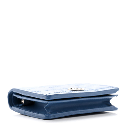 Gucci Calfskin Matelasse Aria GG Marmont Card Case Wallet Clear Blue 4 of 9