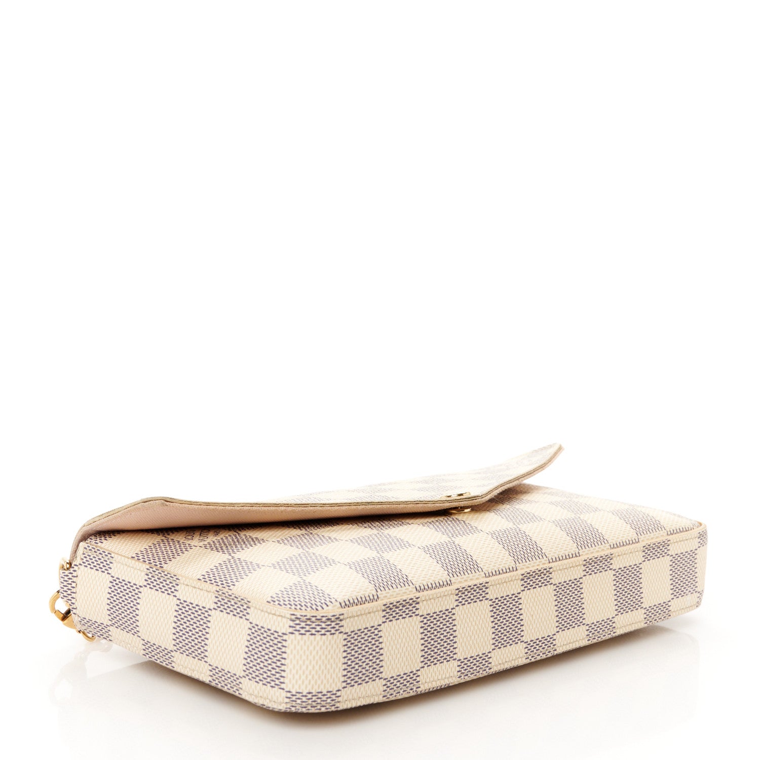 Louis Vuitton Damier Azur Pochette Felicie Chain Wallet Rose Ballerine 4 of 12
