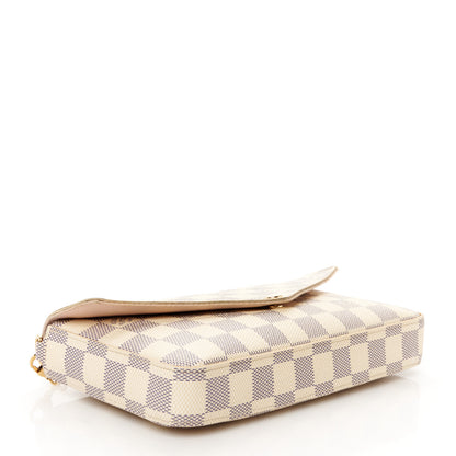 Louis Vuitton Damier Azur Pochette Felicie Chain Wallet Rose Ballerine 4 of 12