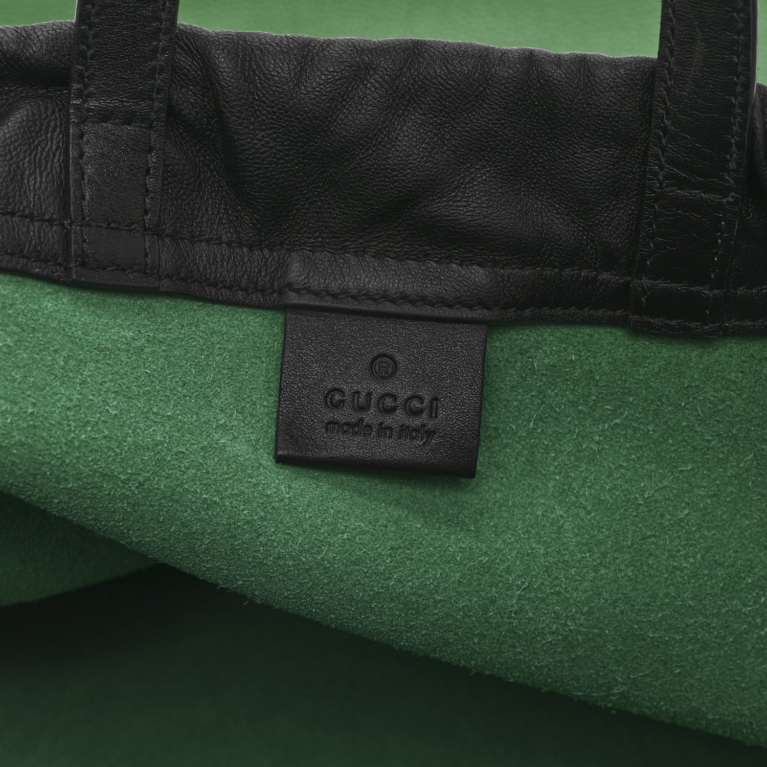Gucci Calfskin Logo Drawstring Backpack Green 6 of 12