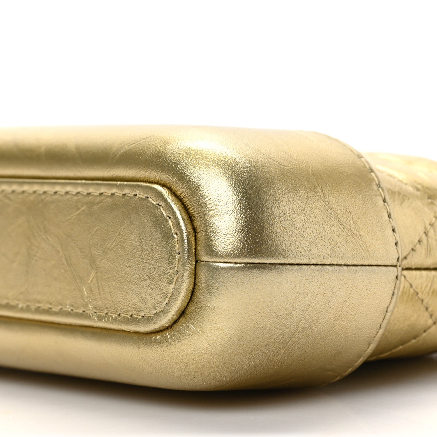 Chanel Metallic Aged Calfskin Quilted Small Gabrielle Clutch With Chain Gold 9 of 9
