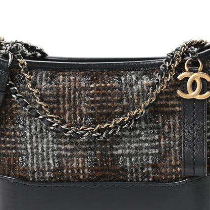 Chanel Tweed Calfskin Small Gabrielle Hobo Brown 8 of 10