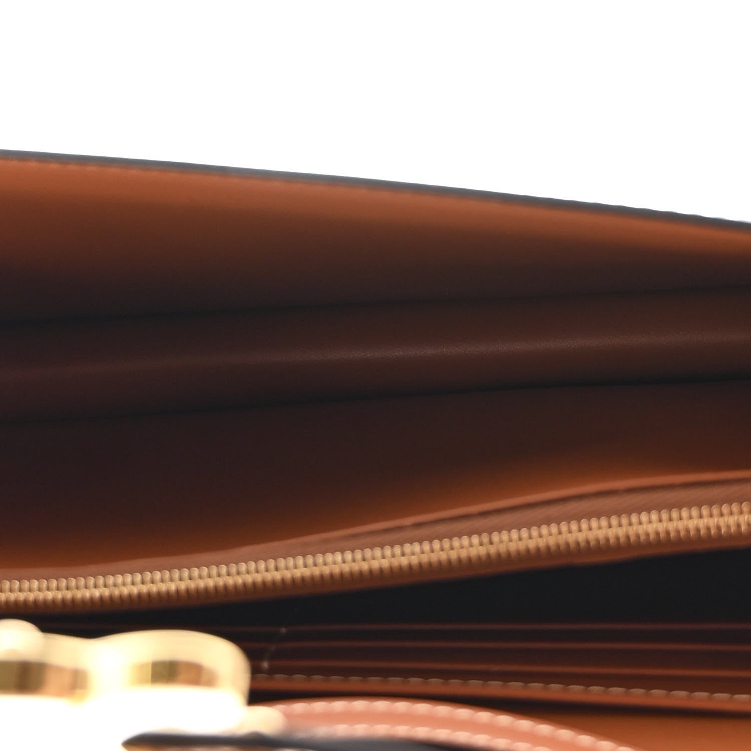 Celine Triomphe Canvas Calfskin Enveloppe Bag Tan 5 of 12