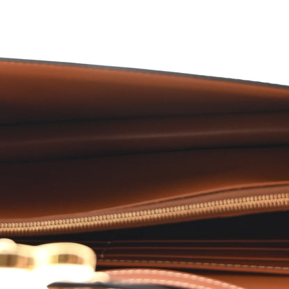 Celine Triomphe Canvas Calfskin Enveloppe Bag Tan 5 of 12