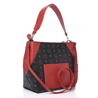 MCM Visetos Medium Klara Hobo Red Black 3 of 9