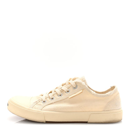 Balenciaga Canvas Distressed Womens Paris Low Top Sneakers 41 White 1 of 8