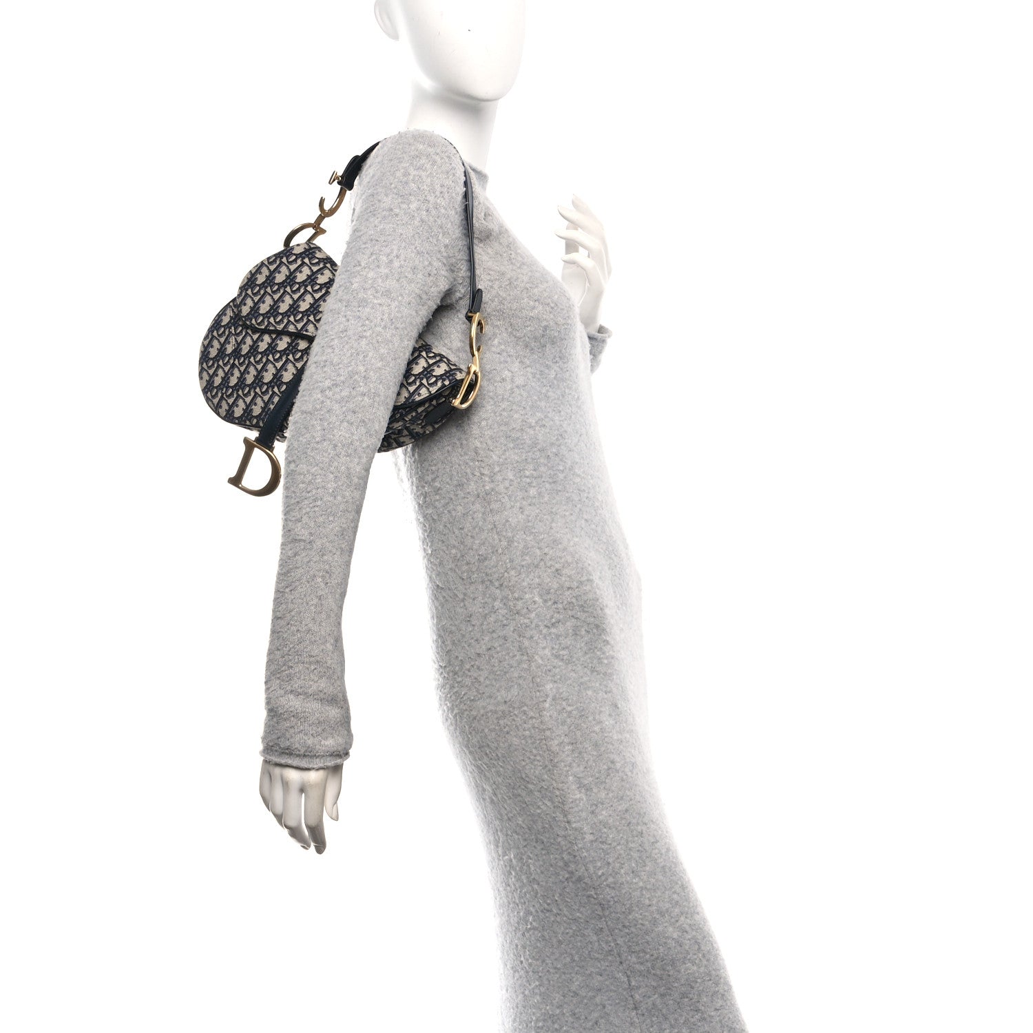 Christian Dior Oblique Saddle Bag Blue 2 of 10